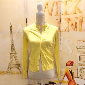 J Crew yellow Cardigans